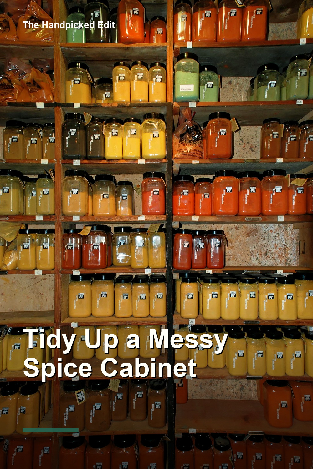 A Simple Spice Rack Upgrade for Messy Kitchen Cabinets